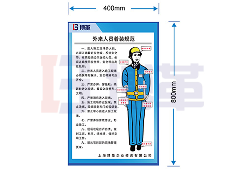 承包商、訪客著裝規(guī)范標識牌